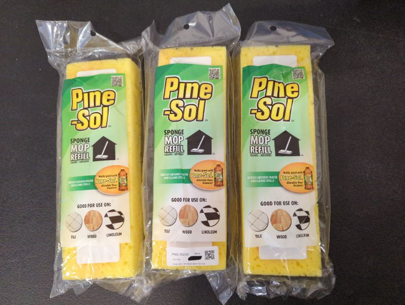 Photo 2 of Pine-Sol Sponge Mop Refill – Replacement Head Attachment | Multi-Purpose Cleaner for Tile, Wood, Linoleum Floors - 3 PACK