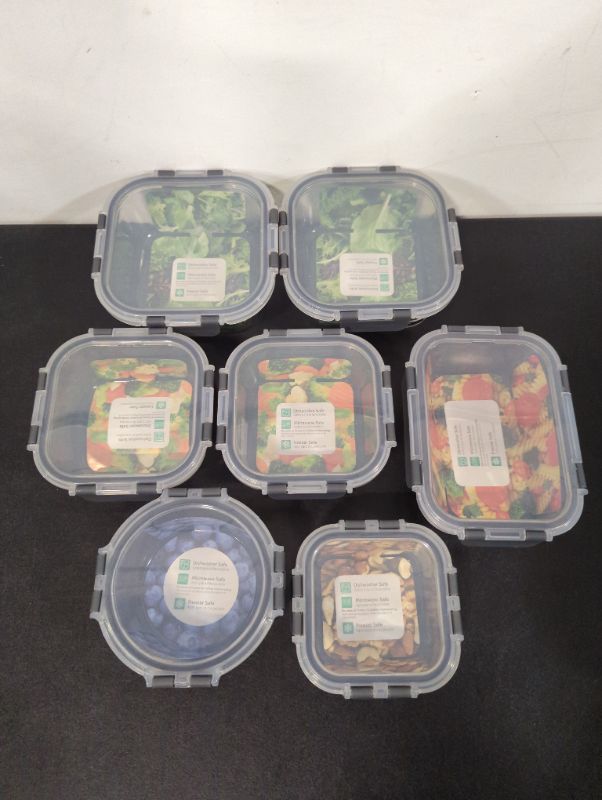 Photo 2 of Home Concepts - Glass Storage Containers with Lids. 7 Airtight, Freezer Safe Food Storage Containers, Pantry Kitchen Storage Containers, Glass Meal Prep Container for Lunch