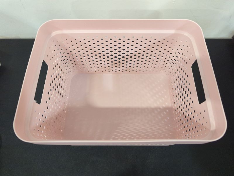 Photo 2 of GLAD - Pale Pink Perforated Storage Basket, 4 Gal.
