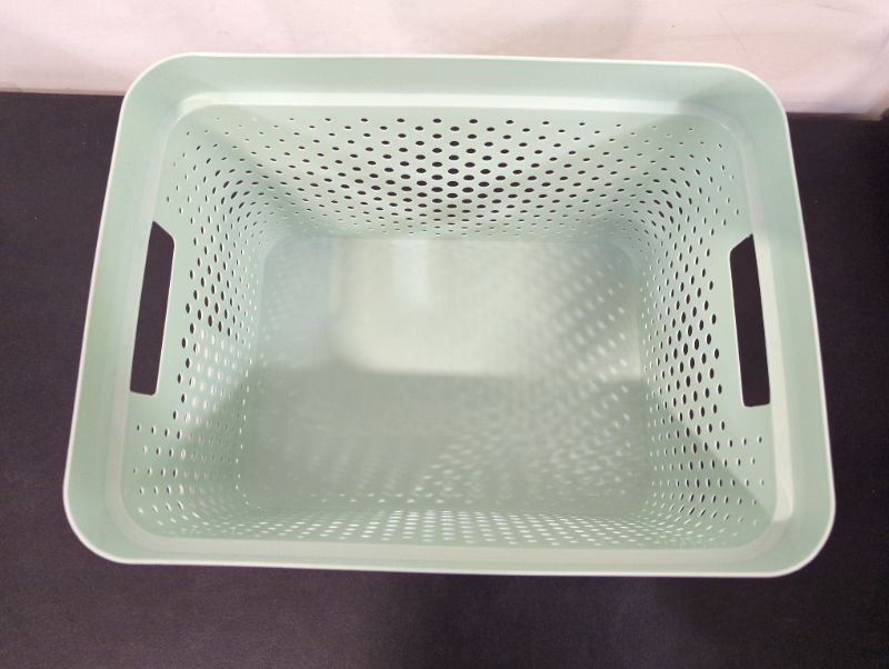 Photo 3 of GLAD - Mint Green Perforated Storage Basket, 4 Gal.
