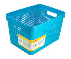 Photo 1 of GLAD - Bright Blue Perforated Storage Basket, 4 Gal.