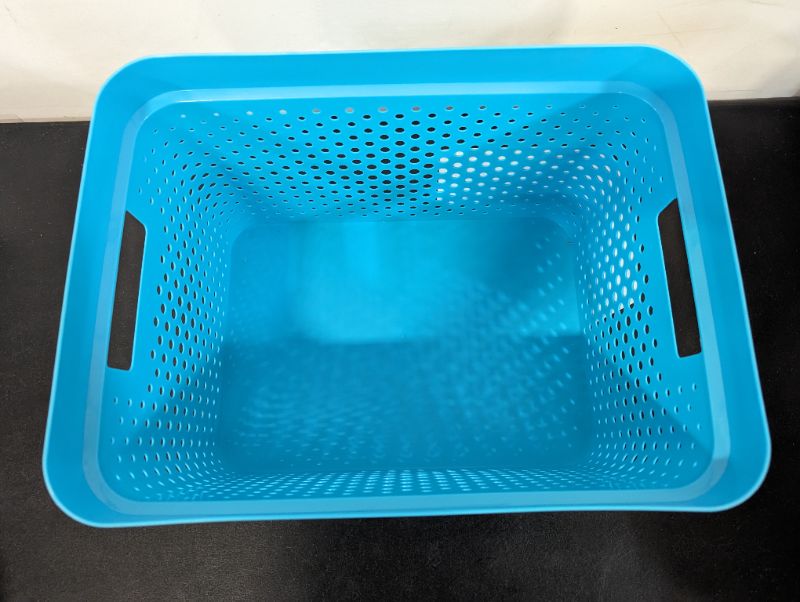 Photo 3 of GLAD - Bright Blue Perforated Storage Basket, 4 Gal.