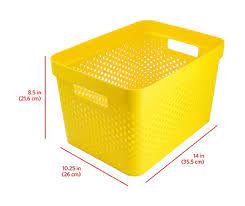 Photo 1 of GLAD - Yellow Perforated Storage Basket, 4 Gal.