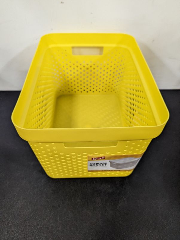 Photo 2 of GLAD - Yellow Perforated Storage Basket, 4 Gal.