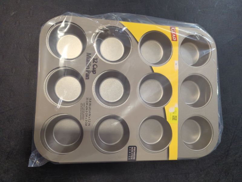 Photo 5 of Glad Muffin Pan Nonstick - Heavy Duty Metal Cupcake Tin with Round Baking Cups, 12-Cup
