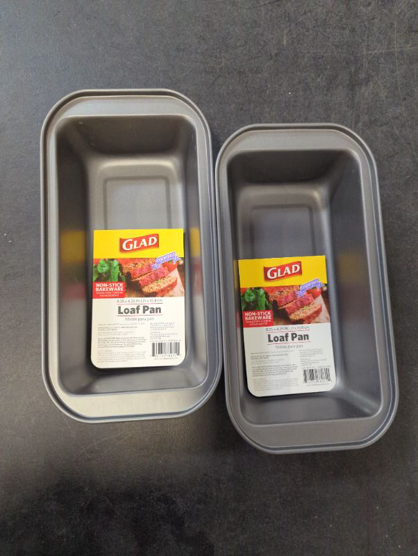 Photo 2 of GLAD - Rectangular Baking Bread Loaf Pan, 9.5 x 5 Inch, Set of 2, Gray
