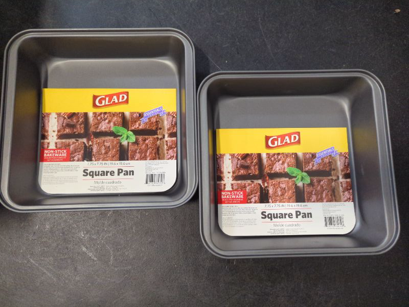 Photo 2 of GLAD - Square Cake Pan, Nonstick 7.75 X 7.75 Inch Square Baking Pan, Set of 2
