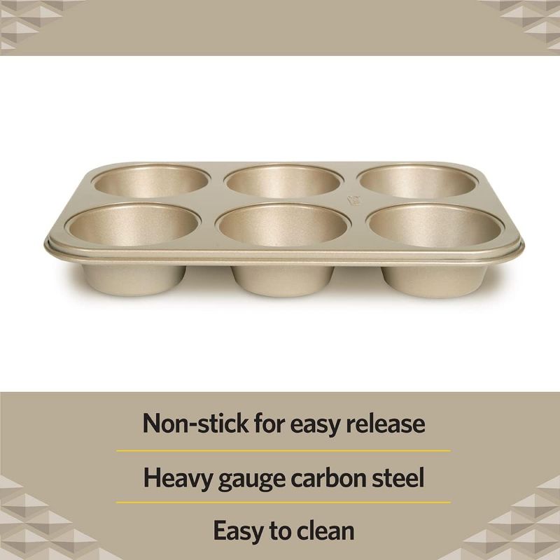 Photo 2 of Glad Jumbo Muffin Pan Nonstick – Heavy Gauge Large Cupcake Tin for Baking, Jumbo 6-Cup
