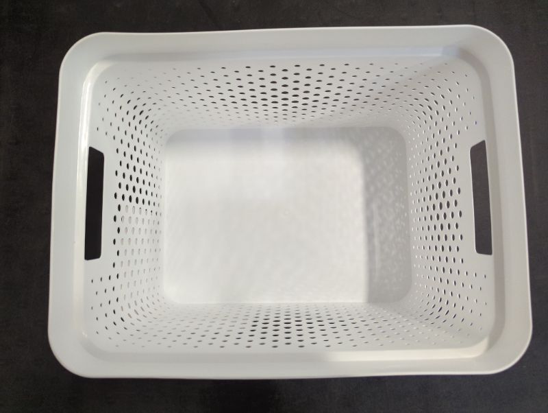 Photo 3 of GLAD - White Perforated Storage Basket, 4 Gal.
