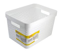Photo 1 of GLAD - White Perforated Storage Basket, 4 Gal.