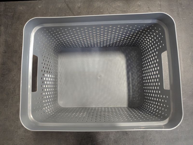 Photo 3 of GLAD - Grey Perforated Storage Basket, 4 Gal.