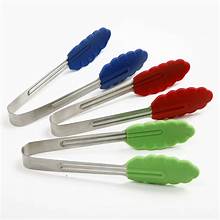 Photo 1 of 8in Assorted Colored Tongs - 6pcs - see photos