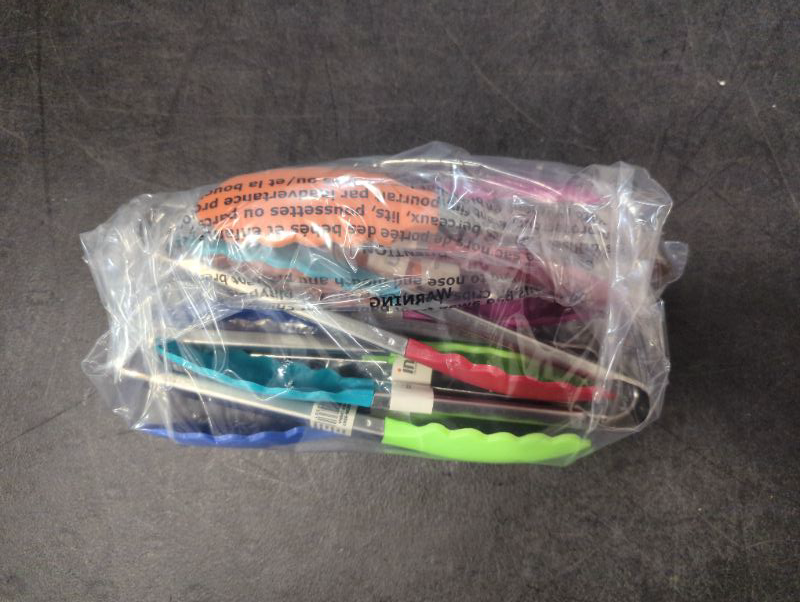 Photo 4 of 8in Assorted Colored Tongs - 6pcs - see photos