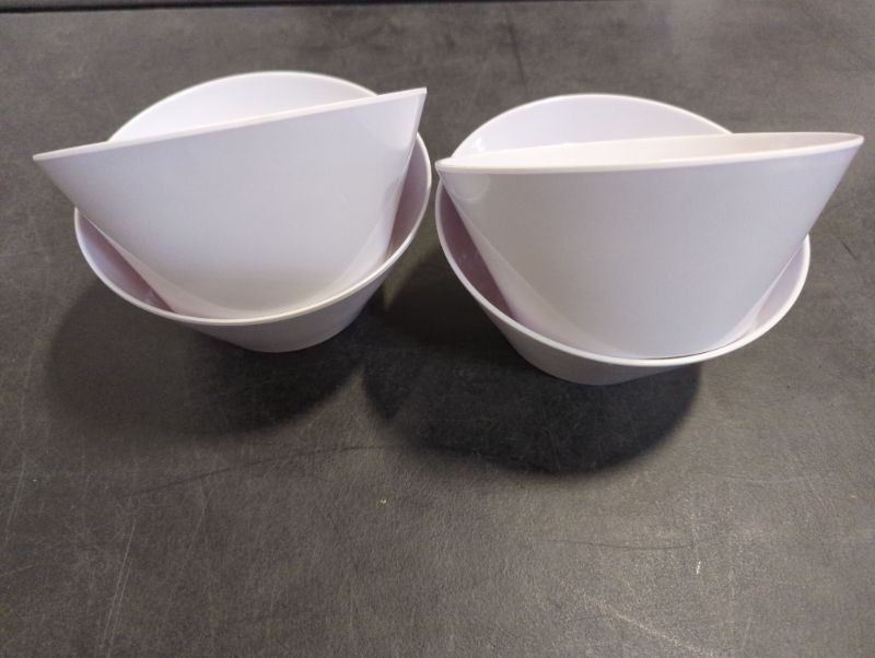 Photo 3 of 6-inch Melamine Bowls, Cereal Bowls Salad Bowls, set of 4 White | 100% Melamine, Dishwasher Safe, BPA Free