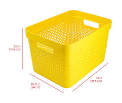 Photo 1 of GLAD - Yellow Perforated Storage Basket, 4 Gal.
