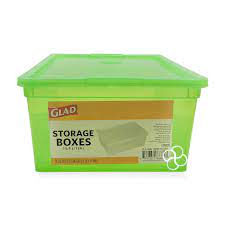 Photo 1 of 2PK - Glad - Storage Box w/Lid, Green - 10.5L
