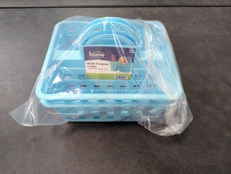 Photo 4 of 2 Pack - Multi-Purpose Plastic Caddy with Handle - 3 Compartments - Blue (SEE PHOTOS, stock image for reference)