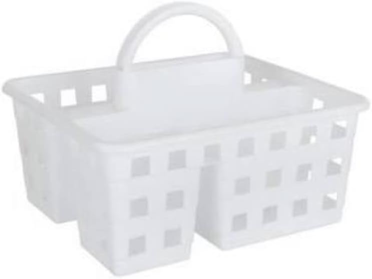 Photo 1 of 2 Pack - Multi-Purpose Plastic Caddy with Handle - 3 Compartments - White