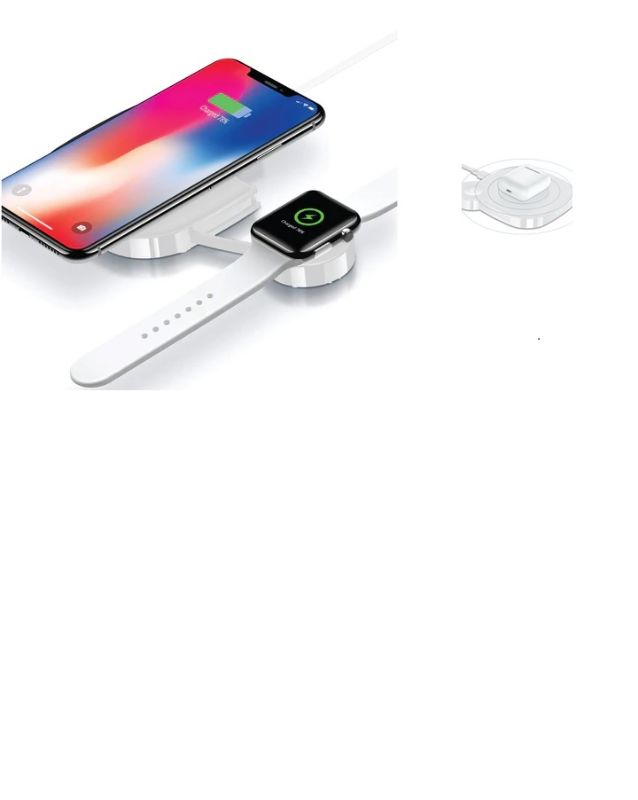 Photo 1 of Dual Wireless Charging Station for Phone and Smart Watch - White