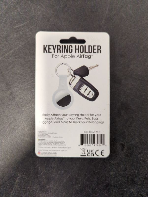 Photo 3 of Gabba Goods - Keyring Holder for Apple Air Tag - White - 2 Pack