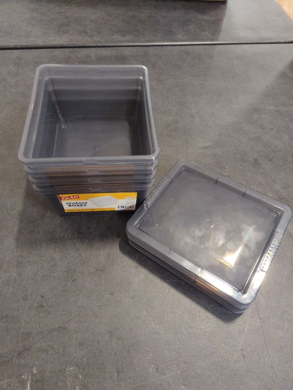 Photo 2 of 4 Pack - Glad Storage Box 2L w/Lid - Smoky Grey