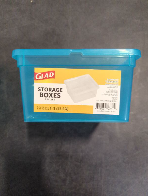 Photo 2 of 4 Pack - Glad Storage Box 2L w/Lid - Blue
