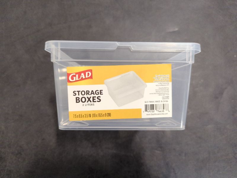 Photo 2 of 4 Pack - Glad Storage Box 2L w/Lid - Clear

