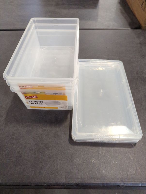 Photo 2 of 3 Pack - Glad Storage Box 6L w/Lid - Clear