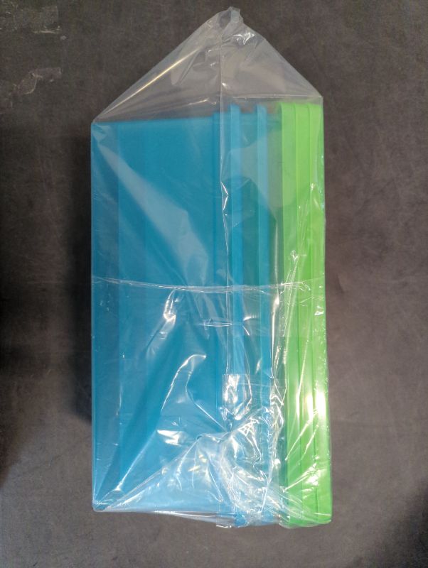 Photo 3 of 3 Pack - Glad Storage Box 6L w/Lid - Clear Blue Containers w/Clear Green Lids