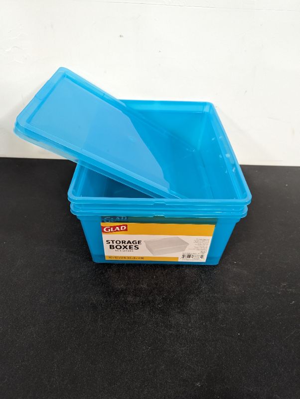 Photo 2 of 2 Pack -Glad Storage Box 10.5L w/Lid - Blue
