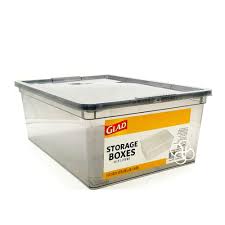 Photo 1 of 2 Pack -Glad Storage Box 10.5L w/Lid - CLEAR