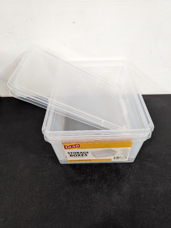 Photo 2 of 2 Pack -Glad Storage Box 10.5L w/Lid - CLEAR