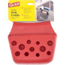 Photo 1 of Kitchen Sink Bundle - 3pcs - GLAD - Large Sink Caddy, Small Sink Caddy, & Sink Strainer - Silicone, Red