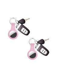 Photo 1 of Gabba Goods - Keyring Holder For Apple Air Tag - Pink - 2 Pack
