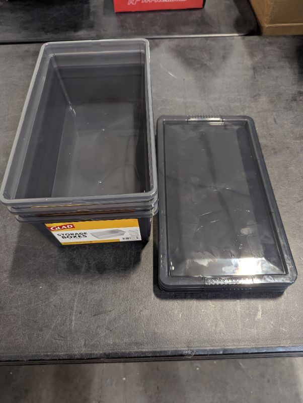 Photo 2 of 3 Pack - Glad Storage Box 6L w/Lid - Grey