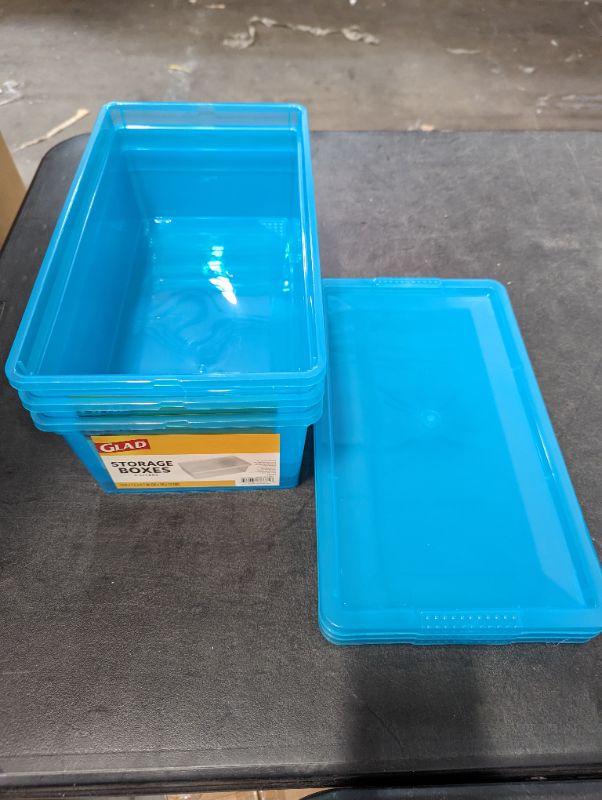 Photo 2 of 3 Pack - Glad Storage Box 6L w/Lid - Blue