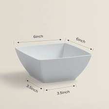 Photo 1 of **REFER TO PHOTOS** GLAD - 6" Melamine Square Bowl - Set of 4 - White & Grey Marble Design - stock photo to show style/size of bowl