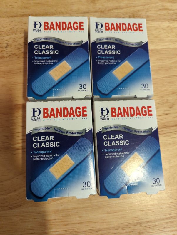 Photo 1 of 4 Pack - Daily Touch Clear Classic Bandages - 30pcs/pack - EXPIRED