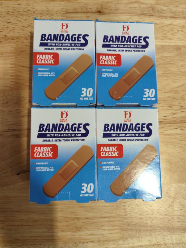 Photo 1 of 4 Pack - Daily Touch Fabric Classic Bandages - 30pcs/pack - EXPIRED