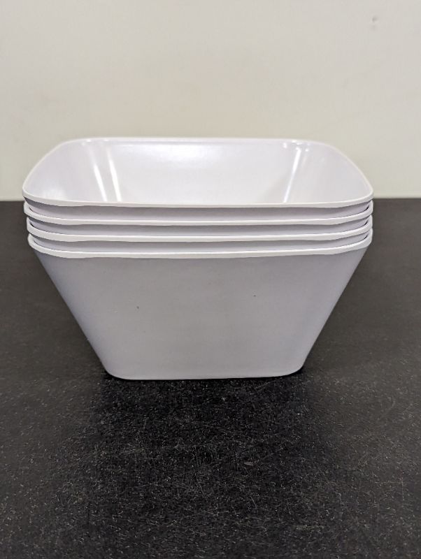 Photo 1 of GLAD - 6" Melamine Square Bowl - Set of 4 - White