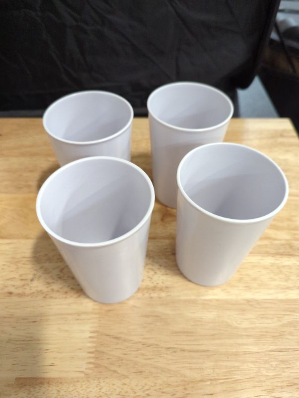 Photo 2 of GLAD - Set of 4 - 14oz Melamine Tumbler Cup - White