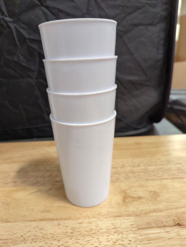Photo 3 of GLAD - Set of 4 - 14oz Melamine Tumbler Cup - White