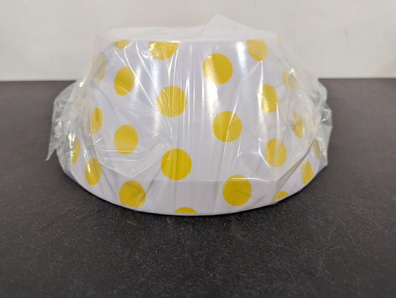 Photo 3 of 10-Inch Melamine Serve Mixing Bowl for Everyday Meals - Ideal for Cereal, Snacks, Popcorn, Salad, and Fruits - Yellow w/Polka Dots