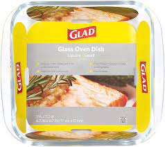 Photo 1 of 2pcs - Glad Clear Glass Square Baking Dish | Nonstick Bakeware Casserole Pan | Freezer-to-Oven and Dishwasher Safe - Small & Large
