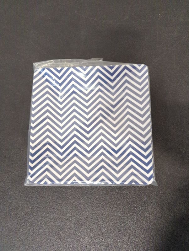 Photo 3 of Set of 6 - 8" Square Melamine Plates - Chevron Pattern - Navy