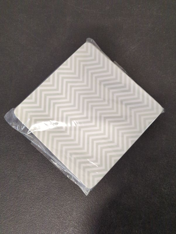 Photo 3 of Set of 6 - 8" Square Melamine Plates - Chevron Pattern - Pale Green/Grey