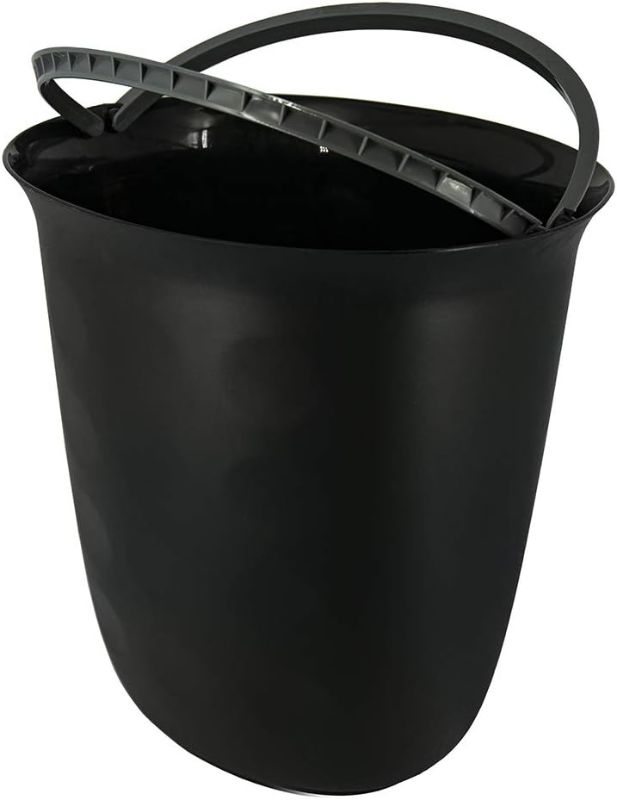 Photo 2 of Glad Dimple Oval Trash Can Waste Bin 17L with Bag Ring, Black