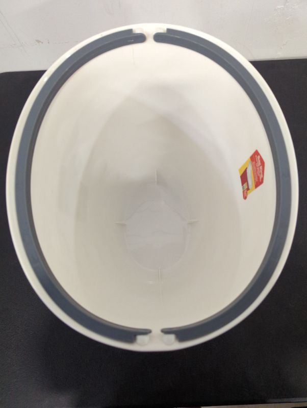 Photo 2 of Glad Dimple Oval Trash Can Waste Bin 17L with Bag Ring, White