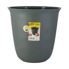 Photo 1 of Glad Dimple Oval Trash Can Waste Bin 17L with Bag Ring, Grey