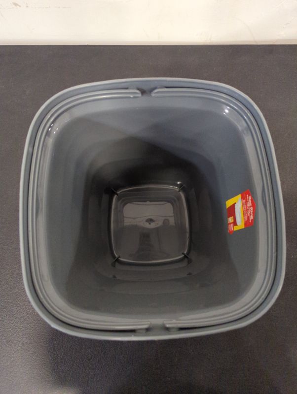 Photo 3 of Glad Metro Plastic Waste Bin – 11L, Rectangle with Bag Ring, Gray
